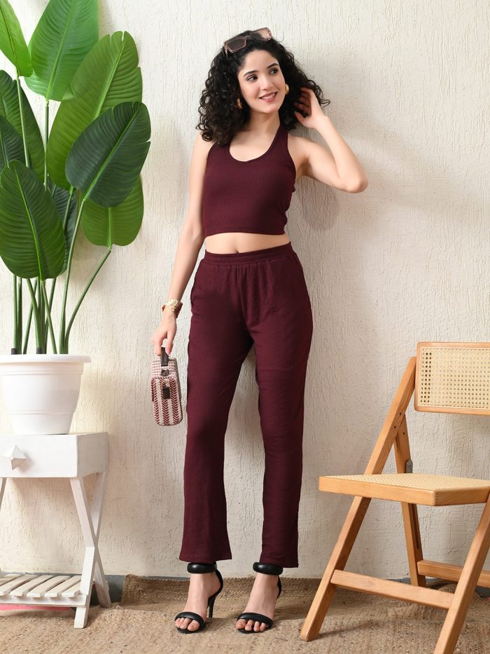  Women’s Halter Neck Backless Co-ord Set (100% Cotton)