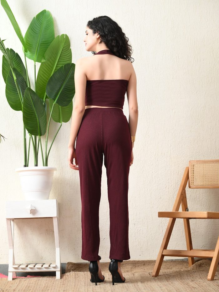  Women’s Halter Neck Backless Co-ord Set (100% Cotton)